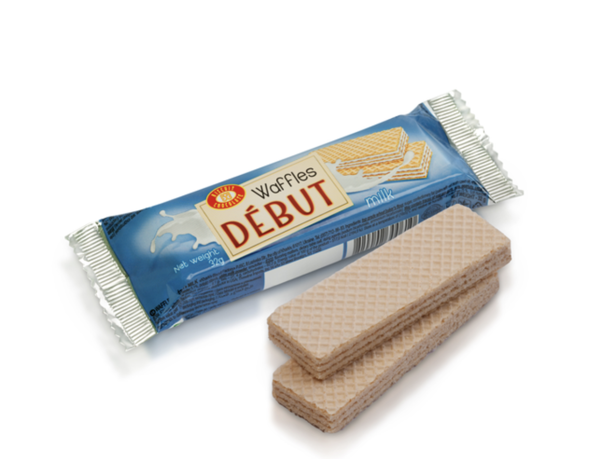 Вафлі ДЕБЮТ ХБФ молочні 32г